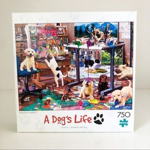 A Dog's Life: Painting Puppies Puzzle, 750 Pieces